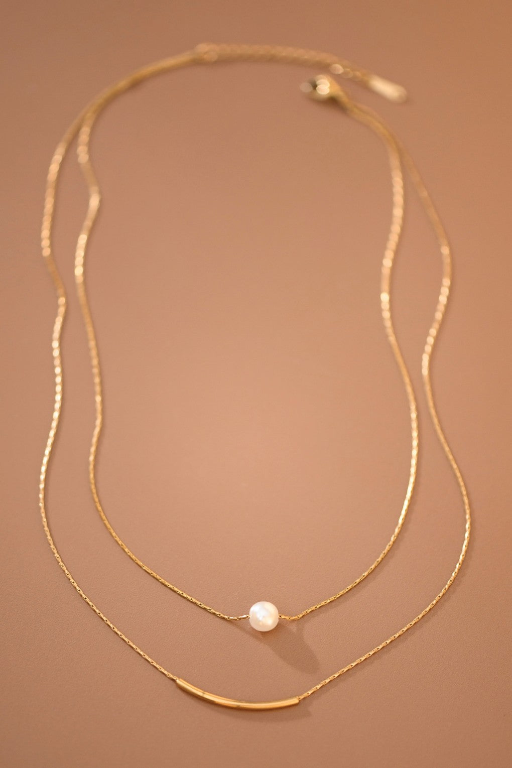 Stainless Steel Layered Pearl Necklace