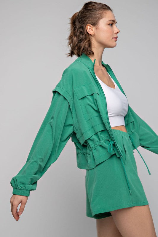 Cropped Crinkle Jacket