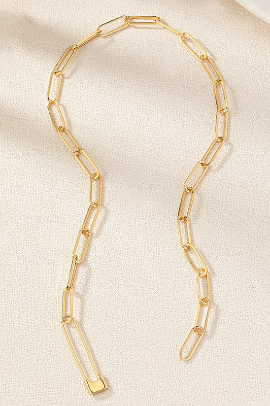 Safety Pin Stainless Steel Necklace