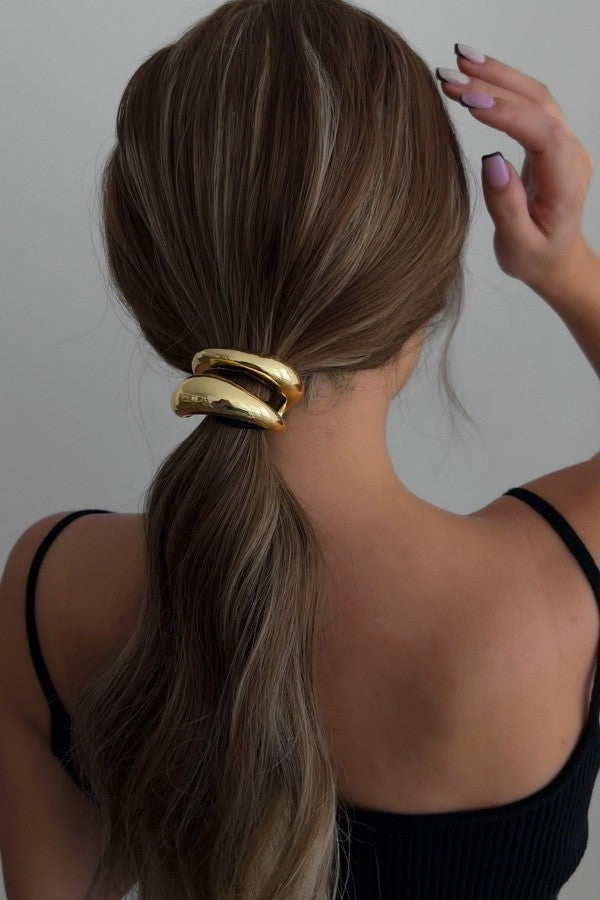 Gold Toned Double Half Loop Hair Tie
