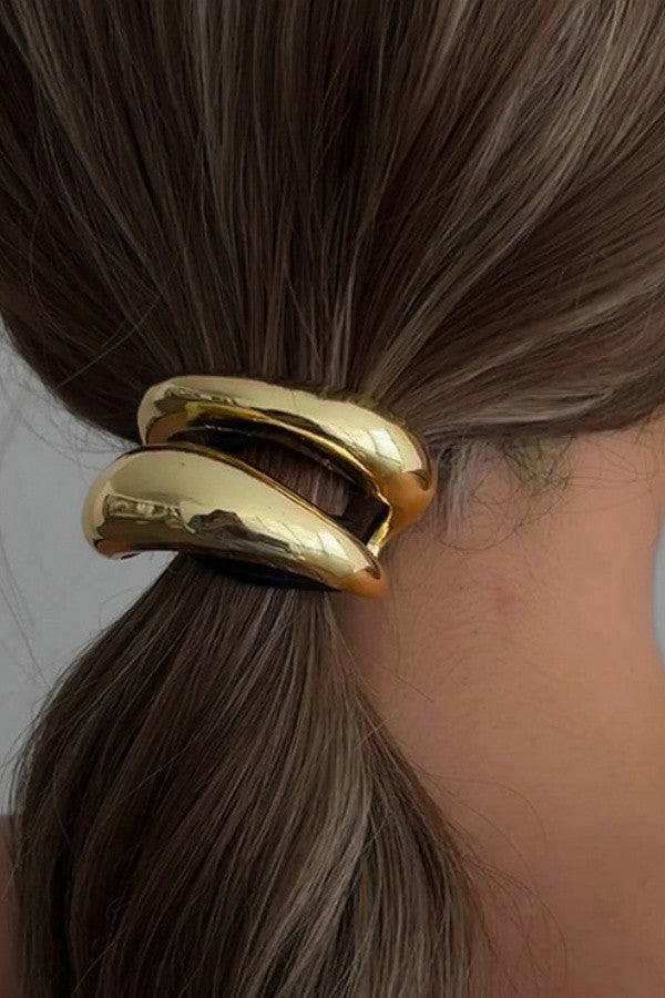 Gold Toned Double Half Loop Hair Tie