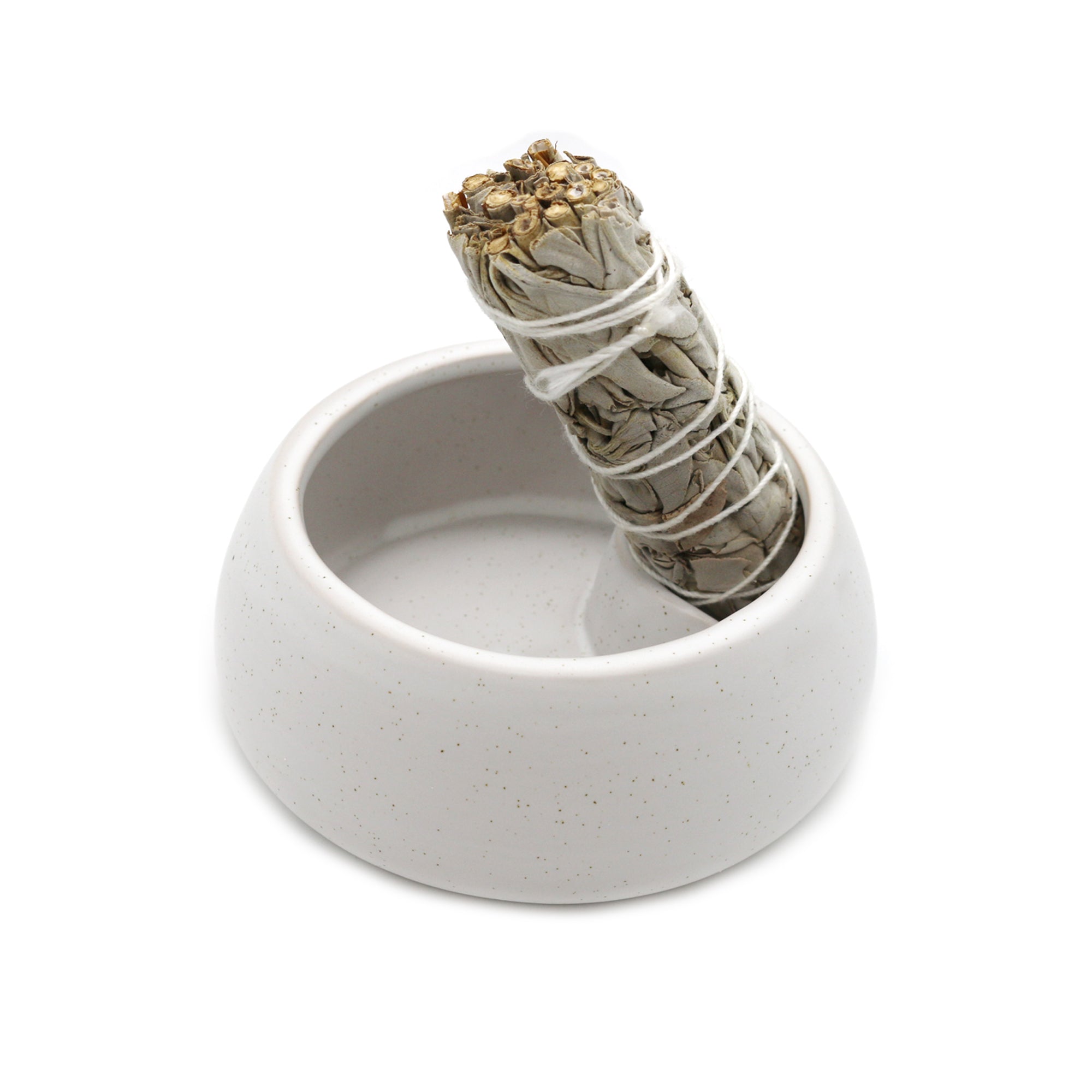 White Ceramic Palo Santo Burner Bowl