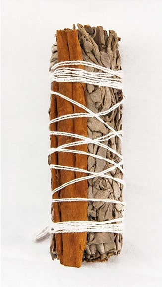 White Sage & Cinnamon 4" Smudge Stick