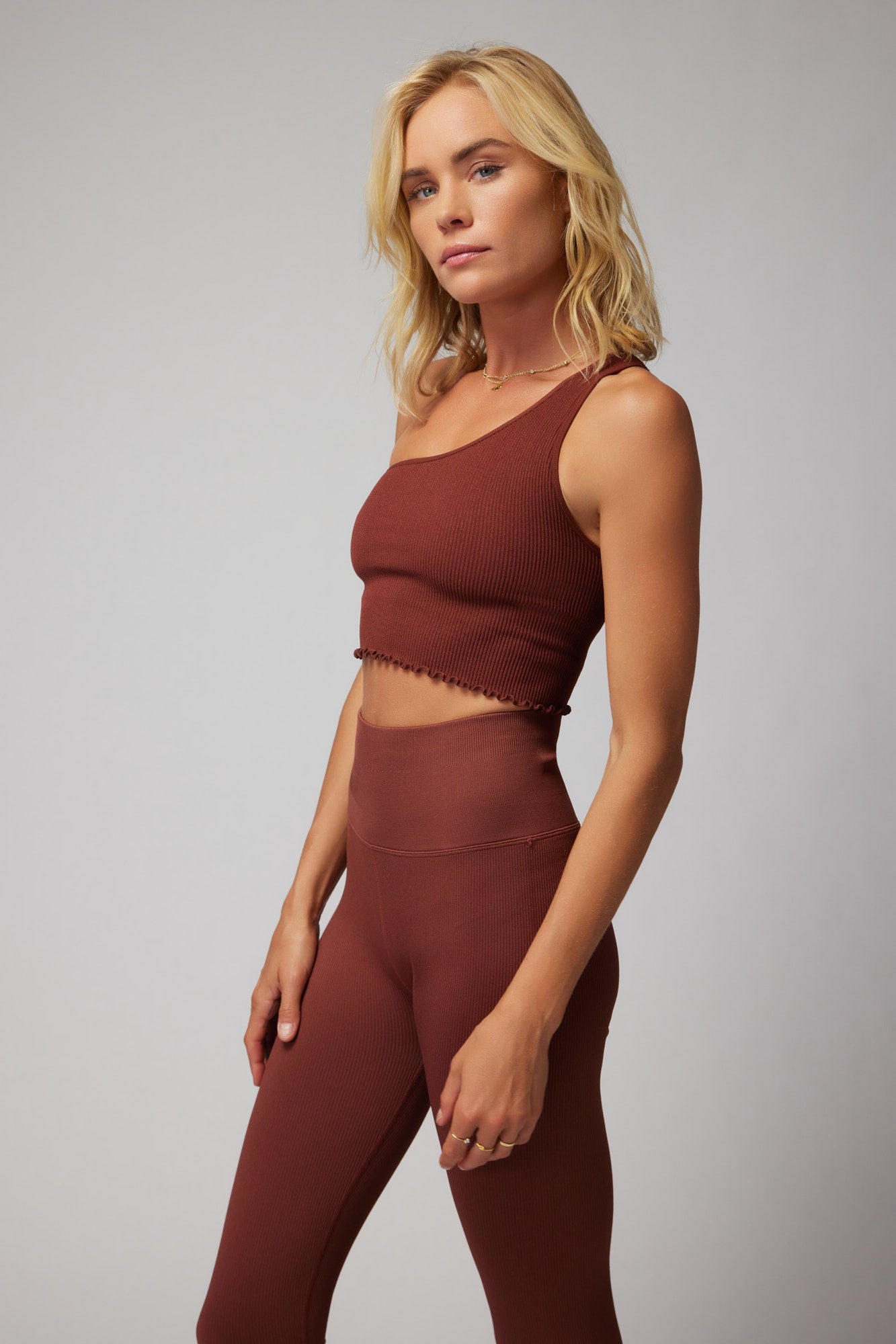 Luna One Shoulder Crop Tank