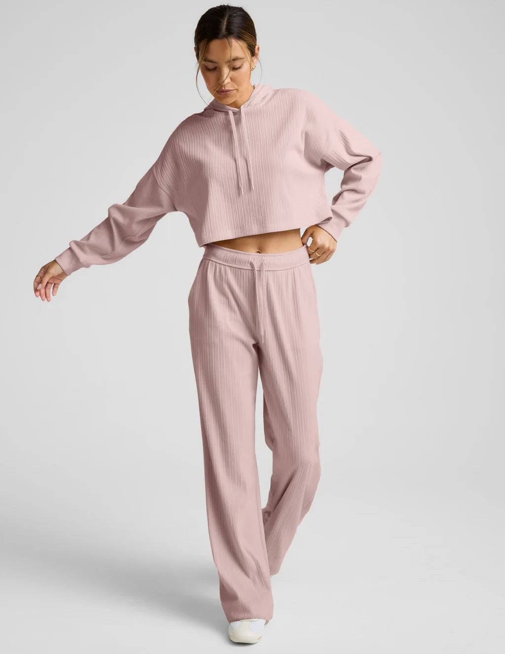 Breathe Easy Ribbed Cropped Hoodie