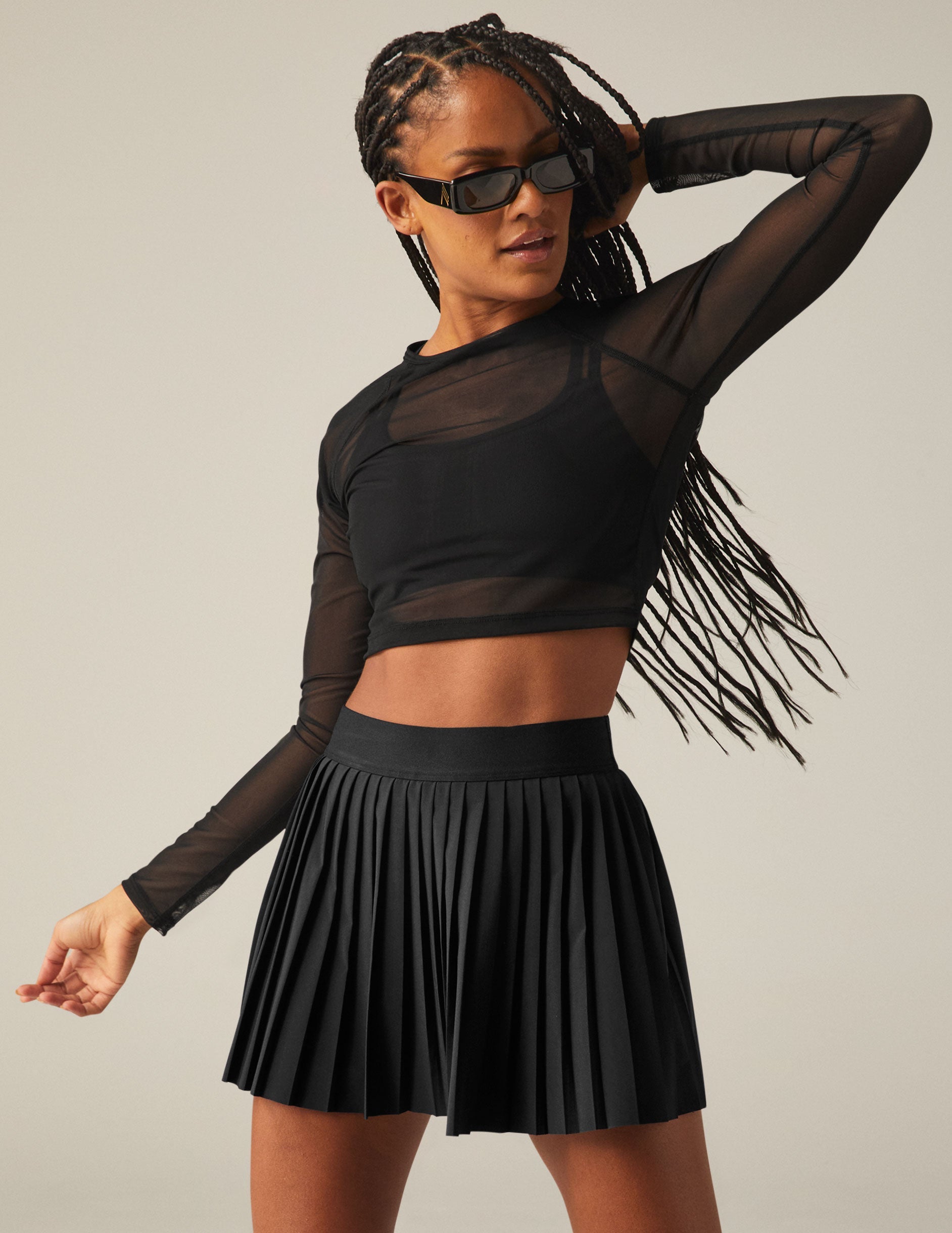 Show Off Mesh Long Sleeve Cropped Top