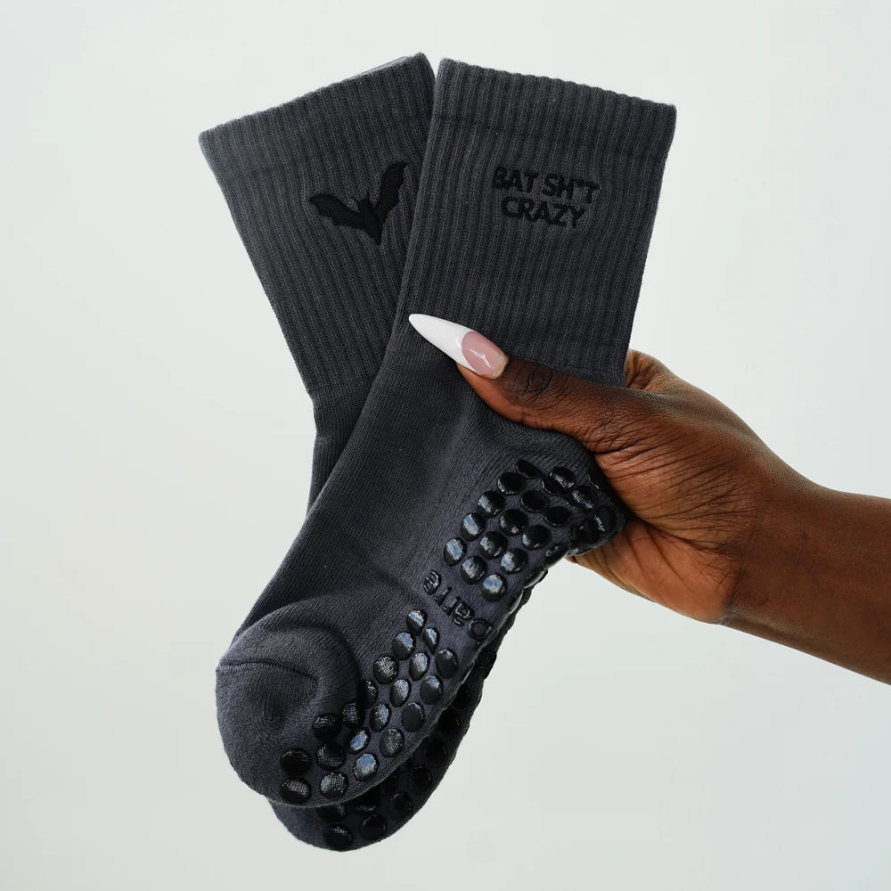 Bat Sh*t Crazy Halloween Grip Socks